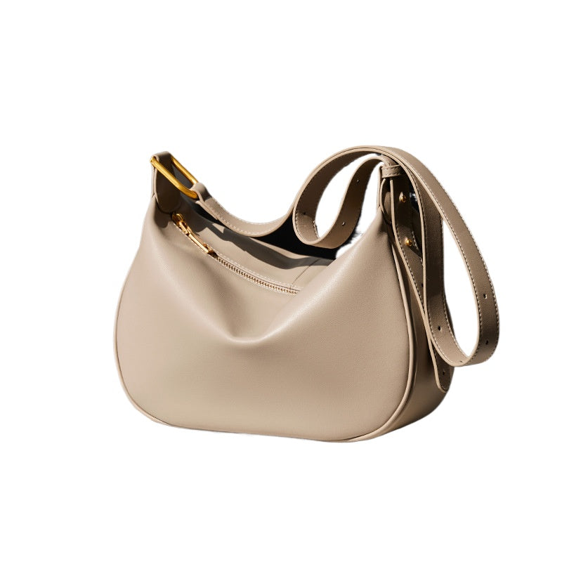 Ivory Dumpling Leather Shoulder Bag