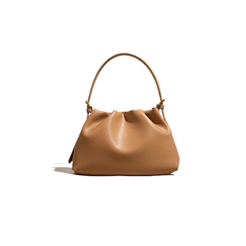 Caramel Leather Cloud Shoulder Bag