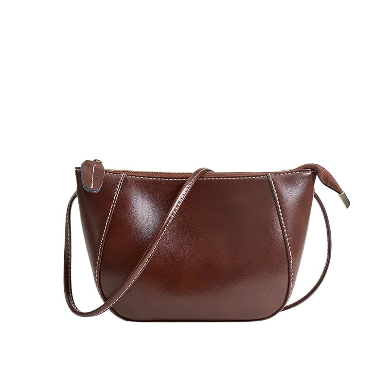 Minimal Leather Shell Bag