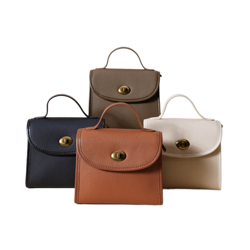 Pebbled Leather Top Handle Crossbody