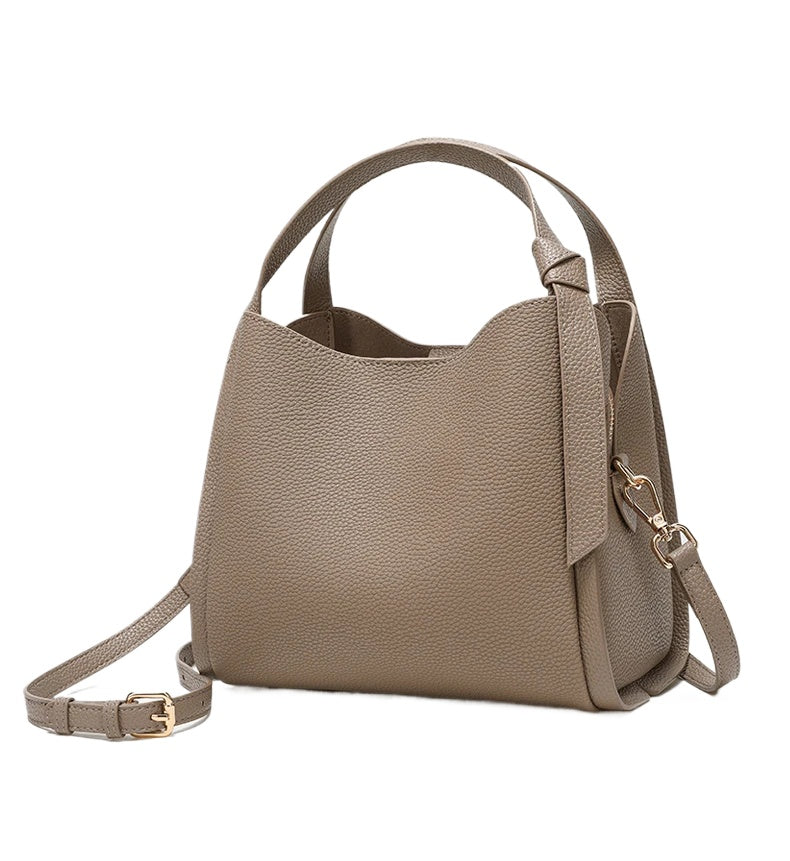 Pebbled Leather Bucket Bag