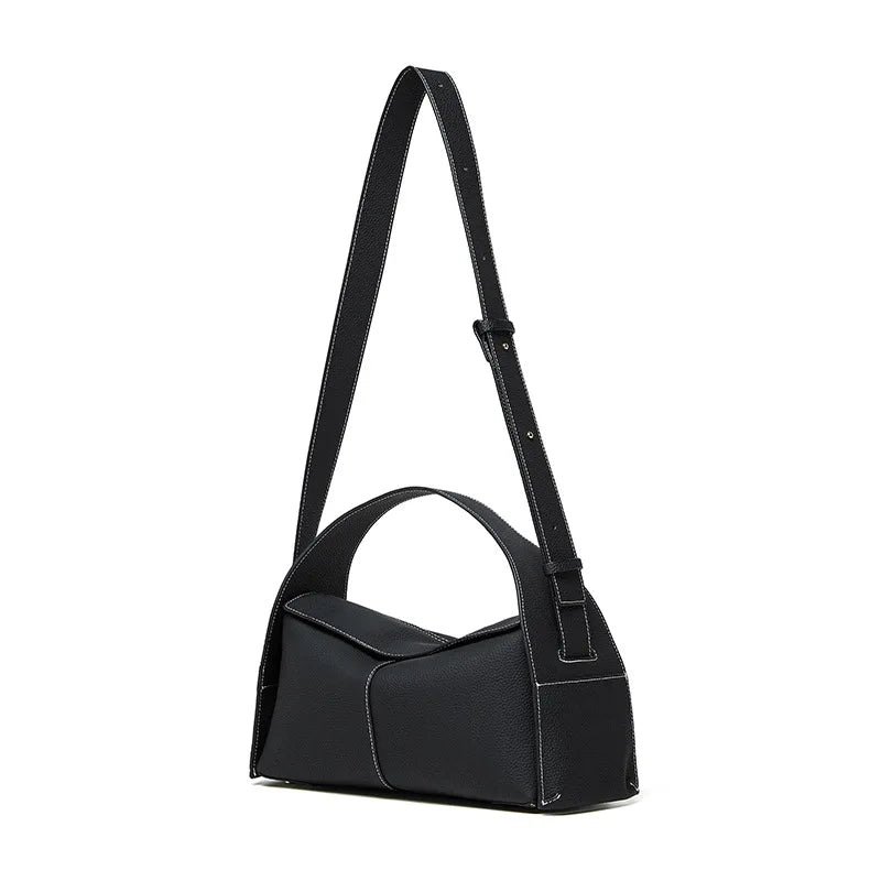Geometric Leather Shoulder Bag