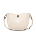 Mocha Curved Leather Crossbody Bag