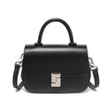 Black Leather Top Handle Flap Bag