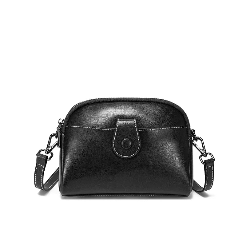 Ivory Button Leather Crossbody Bag