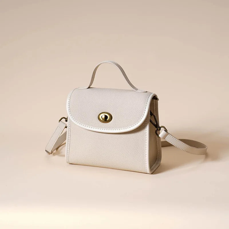 Pebbled Leather Top Handle Crossbody