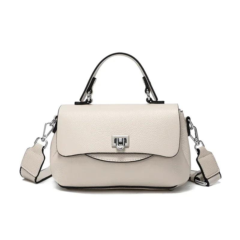 Ivory Pebbled Flap Crossbody