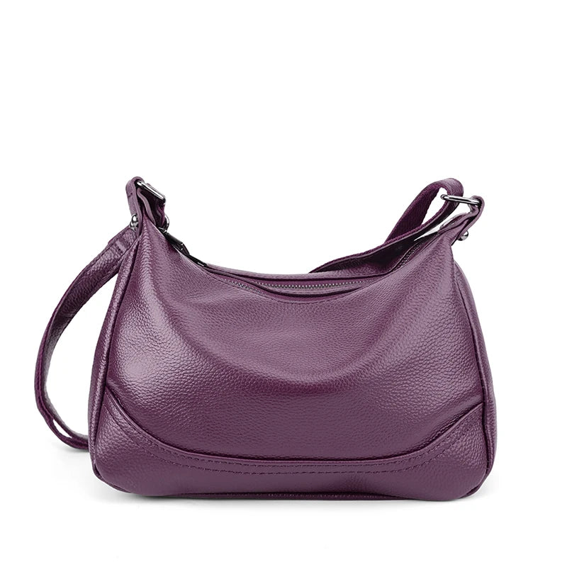 Pebbled Leather Hobo Shoulder Bag