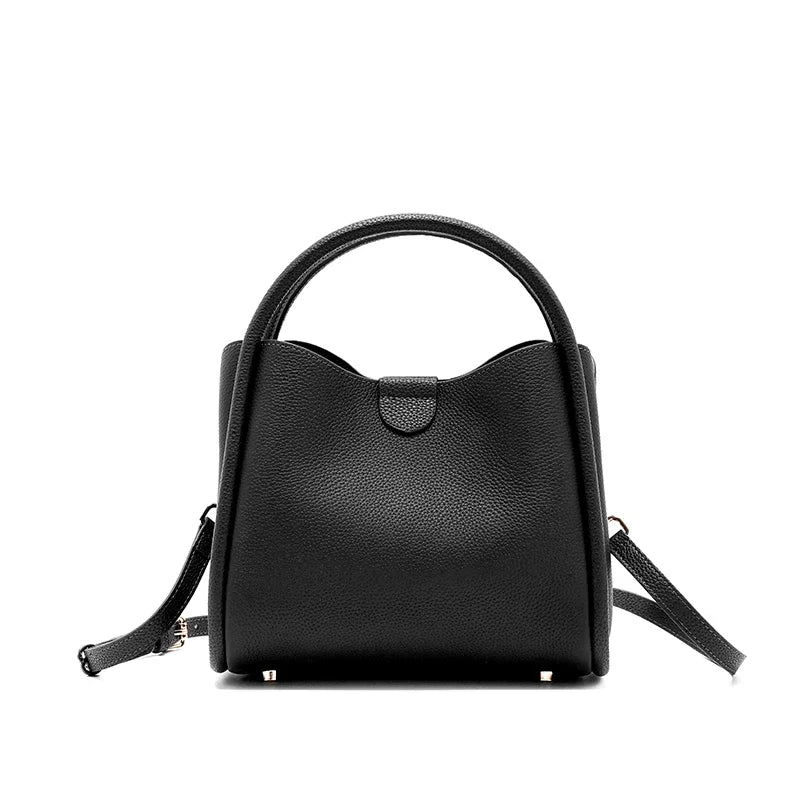 Ivory Leather Top Handle Bag