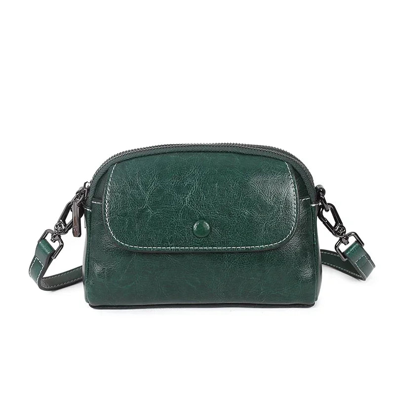 Brown Leather Phone Crossbody Bag