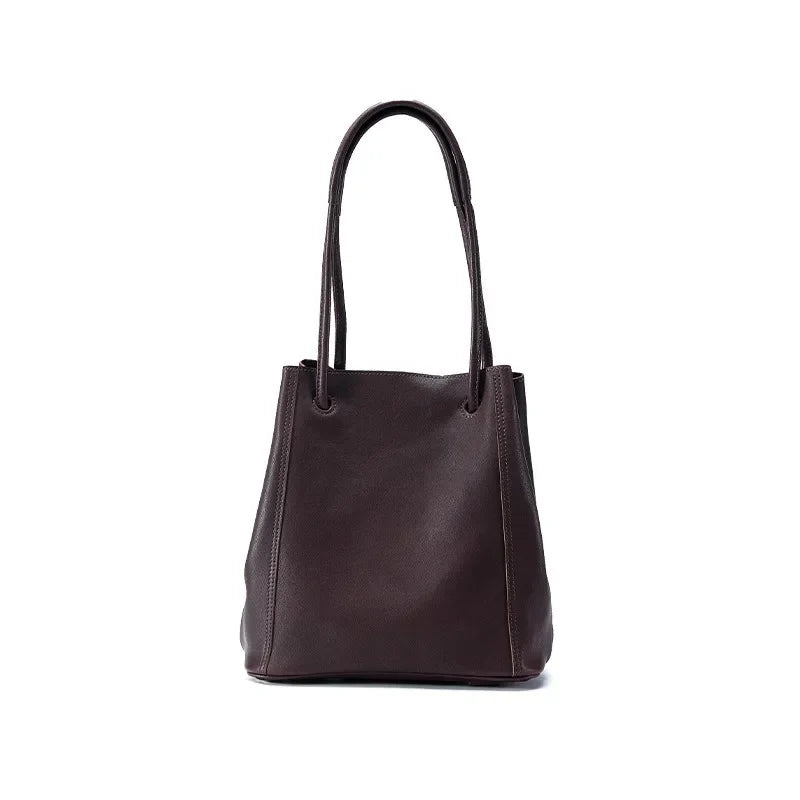Cognac Leather Shoulder Tote