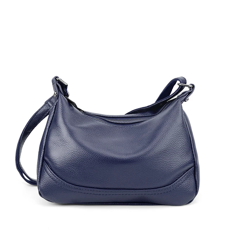 Pebbled Leather Hobo Shoulder Bag
