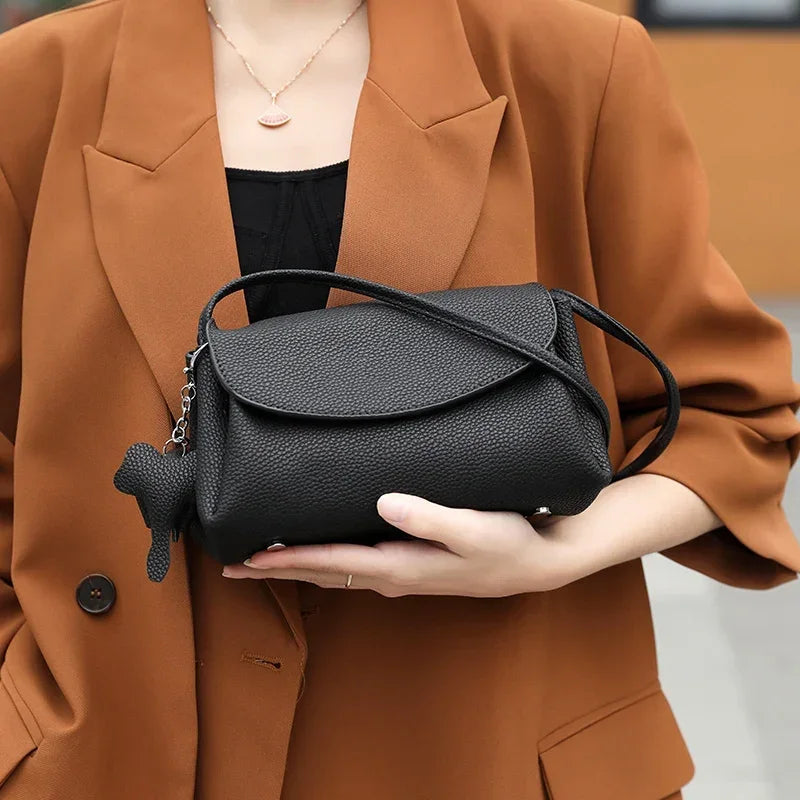 Compact Pebbled Crossbody Purse