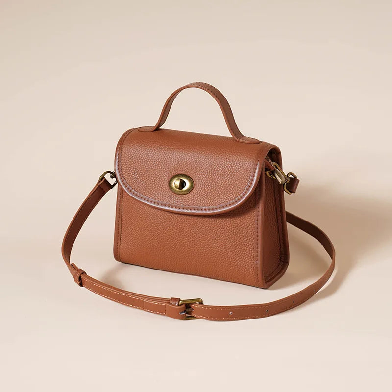 Pebbled Leather Top Handle Crossbody