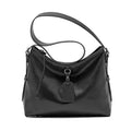Black Leather Hobo Shoulder Bag