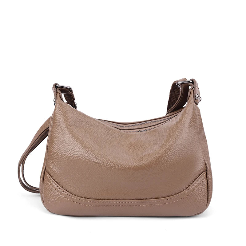 Pebbled Leather Hobo Shoulder Bag