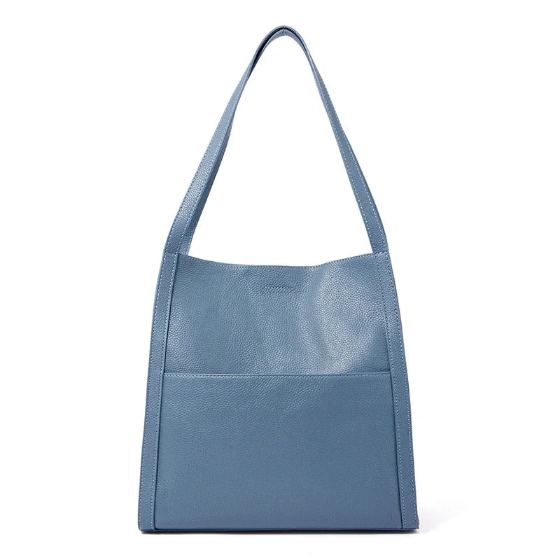 Blue Pebbled Shopper Tote