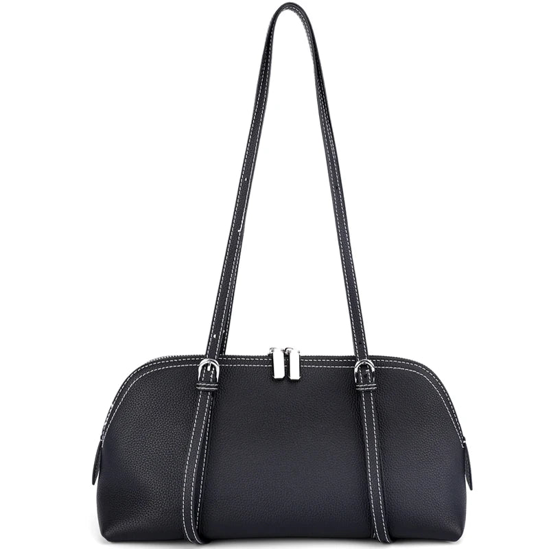 Taupe Double Strap Shoulder Bag