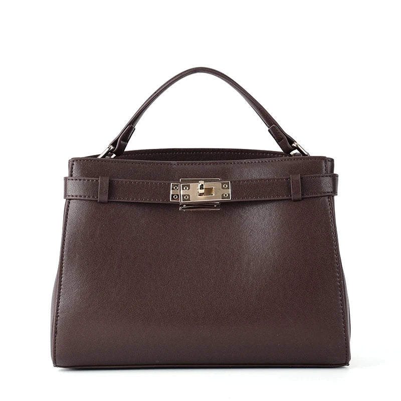Cream Belted Satchel Bag