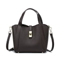 Pebbled Leather Turn-Lock Tote Crossbody Bag