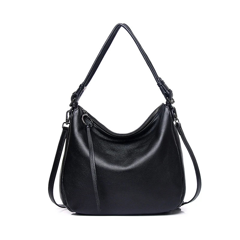 Soft Leather Hobo Shoulder Bag