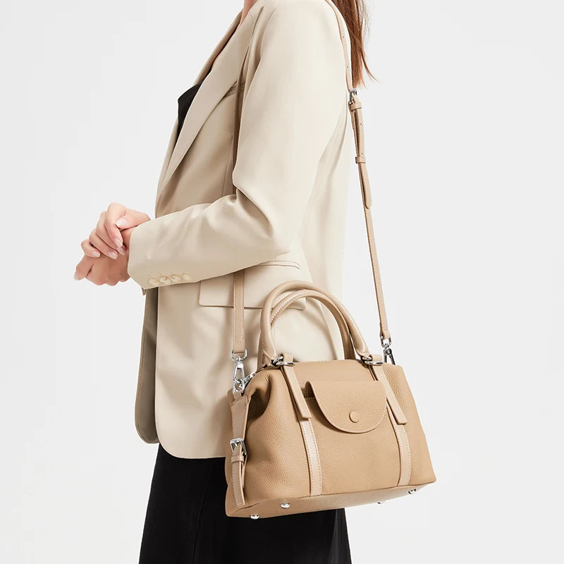 Pebbled Leather Satchel Bag