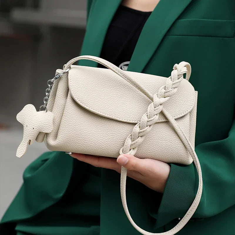 Compact Pebbled Crossbody Purse
