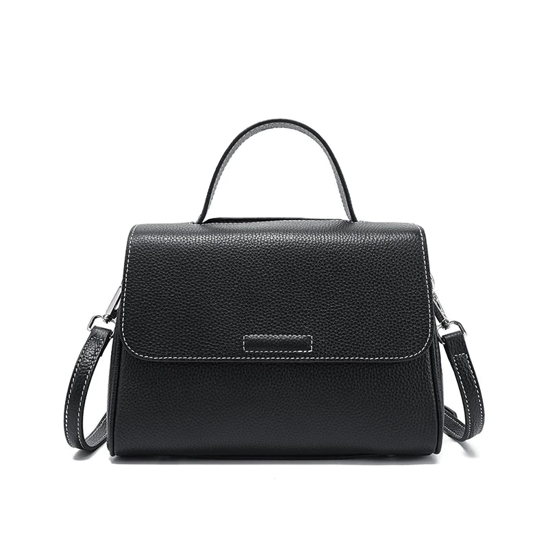 Taupe Pebbled Top Handle Satchel