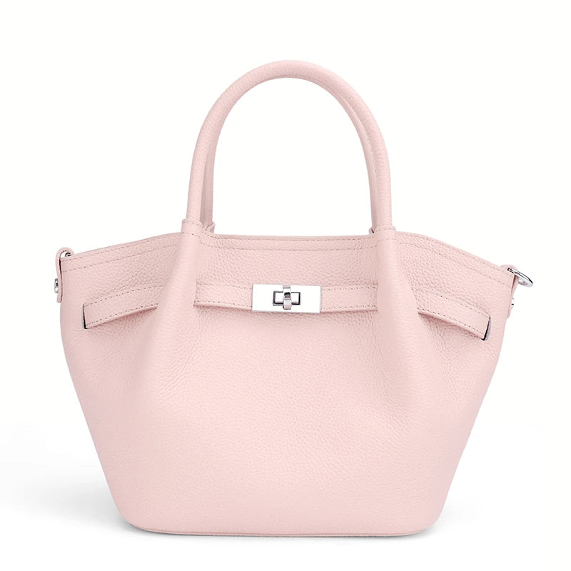 Blush Soft Leather Top Handle Work Bag
