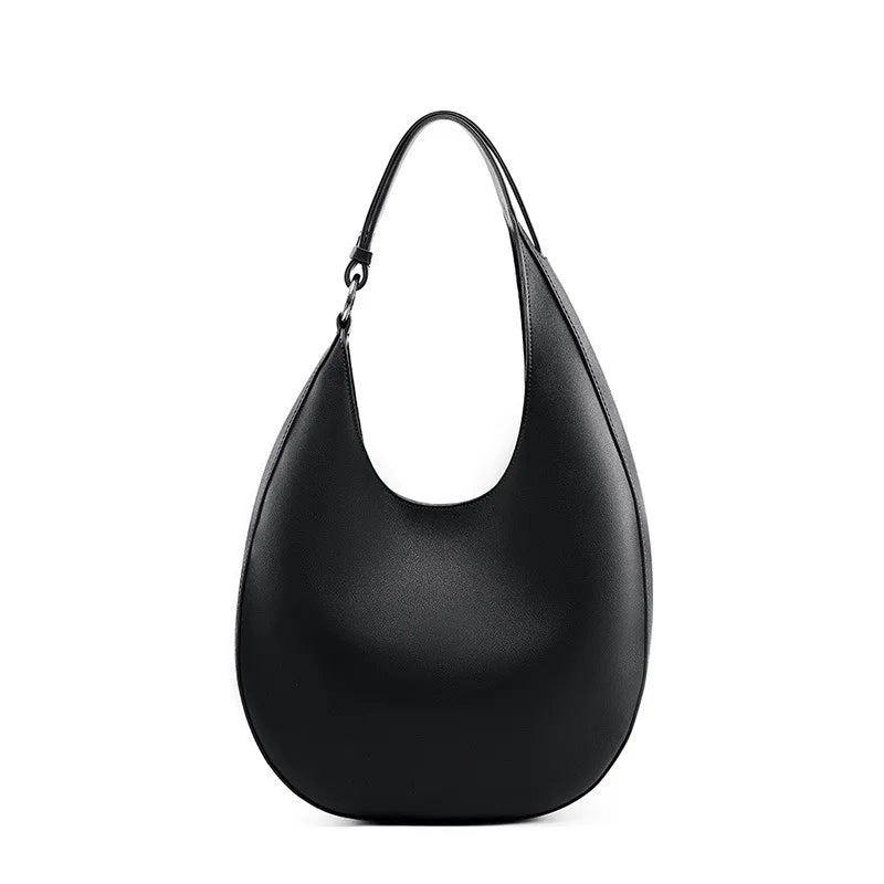 Half Moon Leather Shoulder Bag