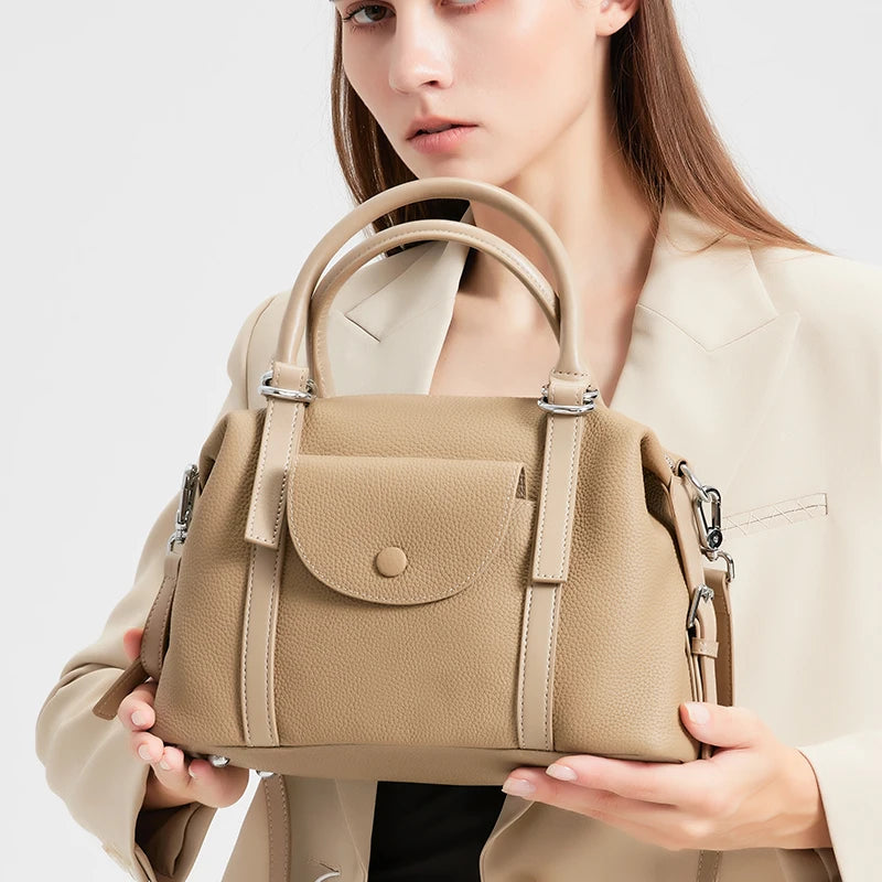 Pebbled Leather Satchel Bag