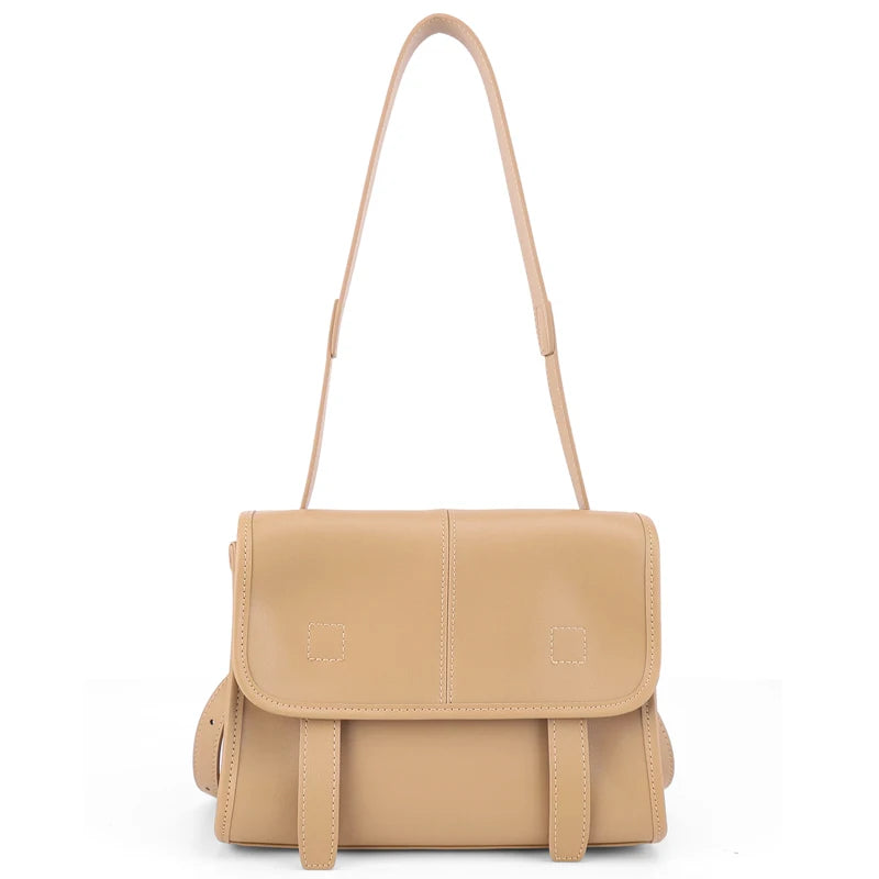 Minimalist Leather Flap Satchel