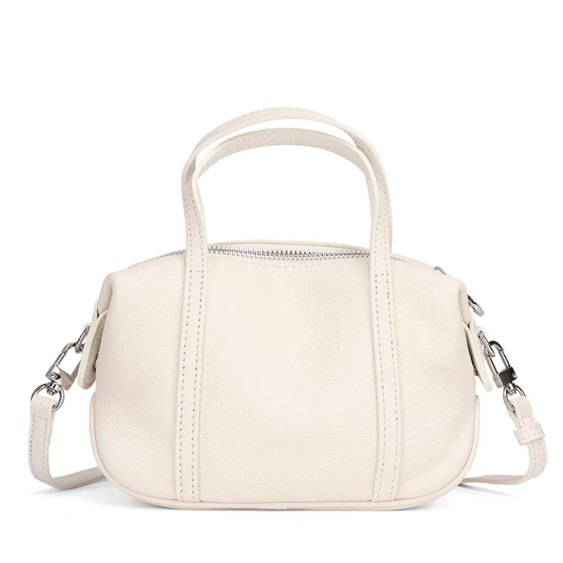 Yellow Leather Bowler Bag