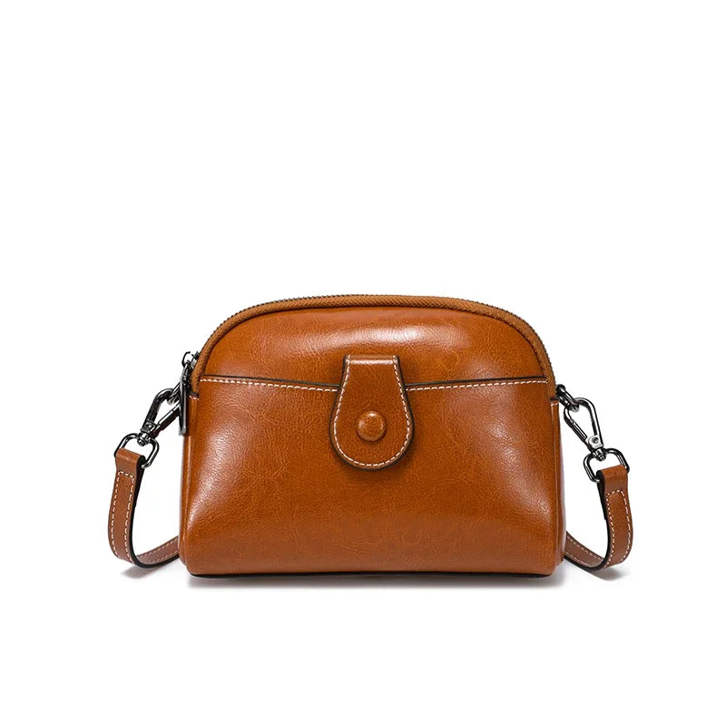 Ivory Button Leather Crossbody Bag