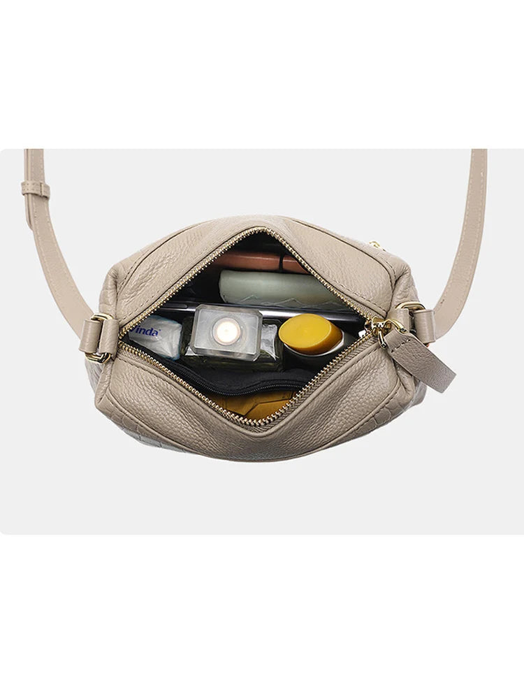 Croc Embossed Leather Crossbody Bag