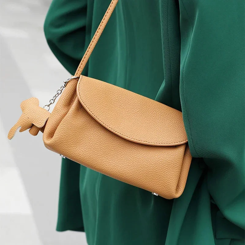 Compact Pebbled Crossbody Purse