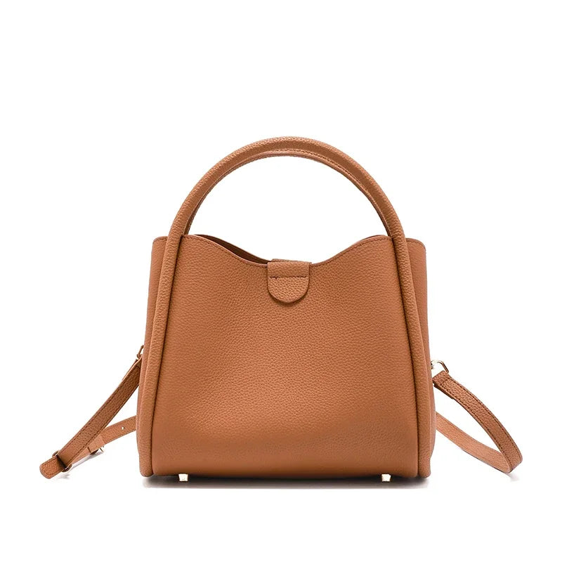 Ivory Leather Top Handle Bag