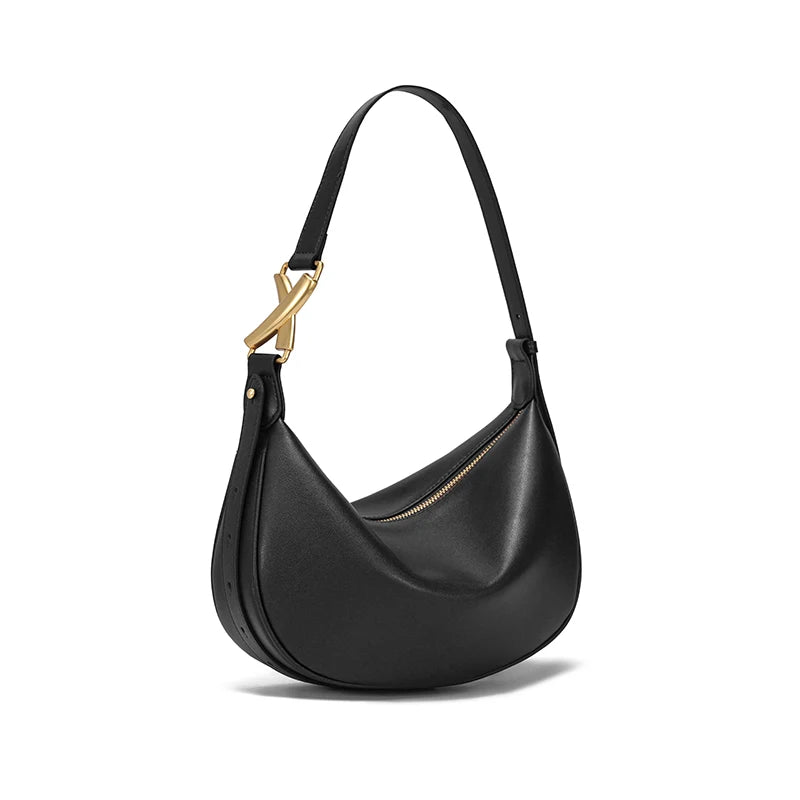 Black Crescent Hobo Bag