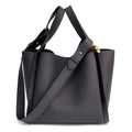 Sky Blue Pebbled Leather Bucket Tote
