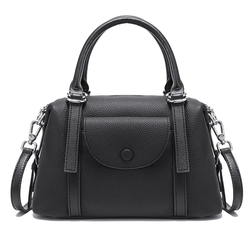 Pebbled Leather Satchel Bag
