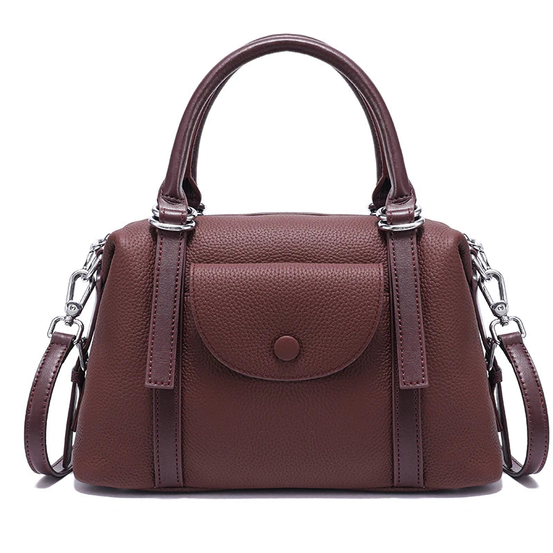 Pebbled Leather Satchel Bag