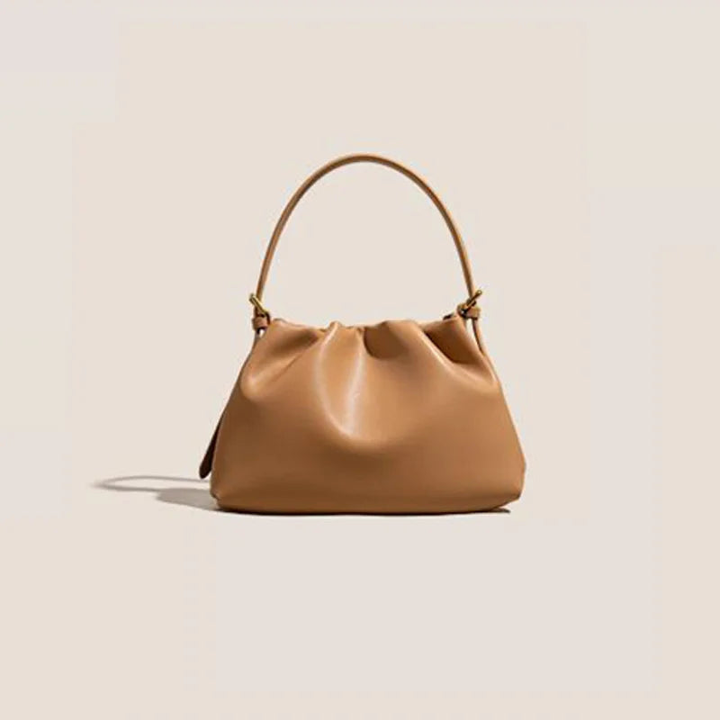 Caramel Leather Cloud Shoulder Bag