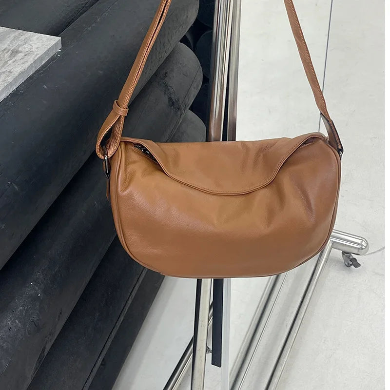Black Leather Sling Bag
