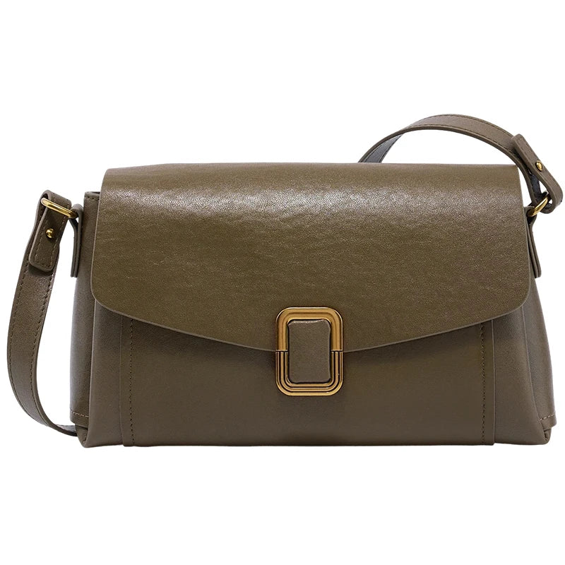 Ivory Rectangle Buckle Crossbody Bag