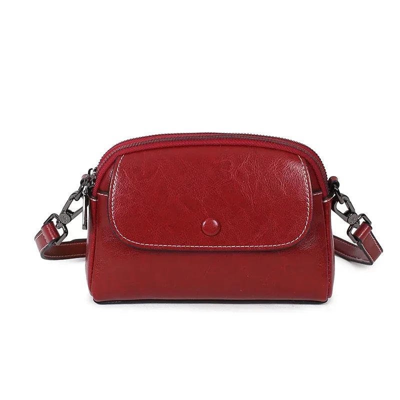 Brown Leather Phone Crossbody Bag