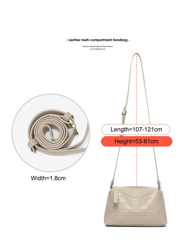 Croc Embossed Leather Crossbody Bag