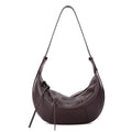 Burgundy Soft Leather Half Moon Shoulder Bag
