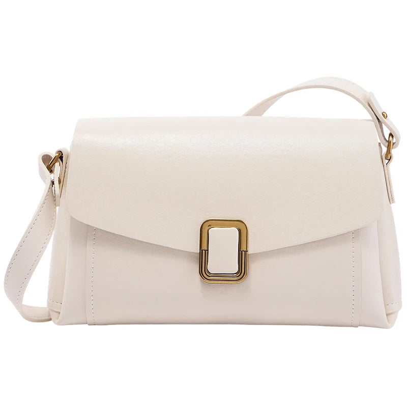 Ivory Rectangle Buckle Crossbody Bag