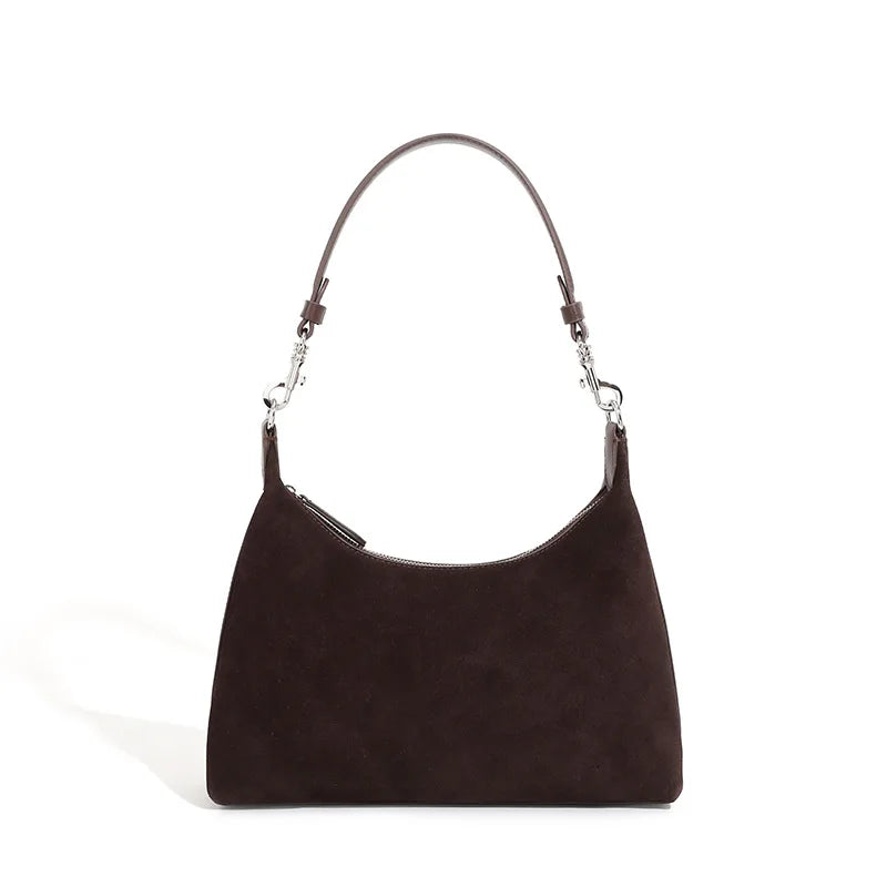 Burgundy Suede Shoulder Bag