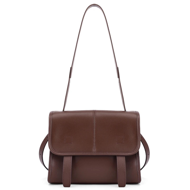 Minimalist Leather Flap Satchel